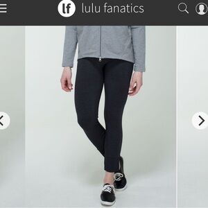 Lululemon Ebb To Street Pant Sz 6 Heathered Black Grey Full Length Seamless 6117